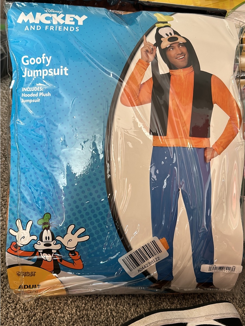 Goofy Adult Orange Blue Jumpsuit Costume